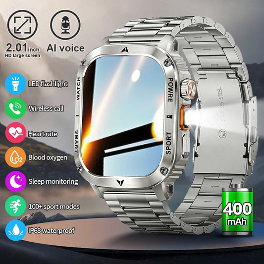 Sport Smartwatch für Erwachsene mit Bluetooth und wasserdichter Taschenlampe