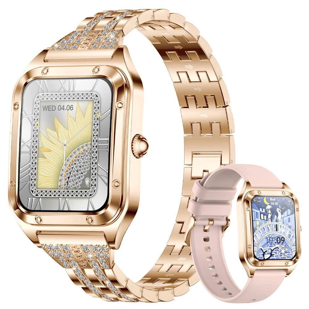 Damen Smartwatch mit 1,57 Zoll Full Touch Screen und Gesundheits-Tracker