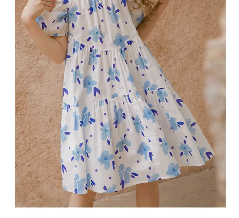 Prinzessinnen-Kleid für Mädchen in Lila mit Patchwork-Design – Sommermode für Kinder von 3 bis 14 Jahren