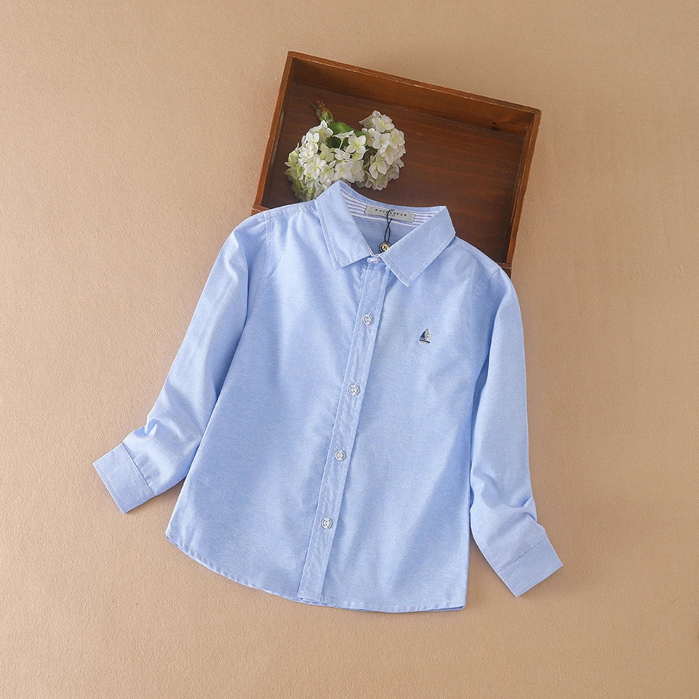 Jungen Kleidung Schuluniform Hemden Frühling Herbst Langarm Turn-Down Kragen Kinder hemd für Jungen Kinder Tops