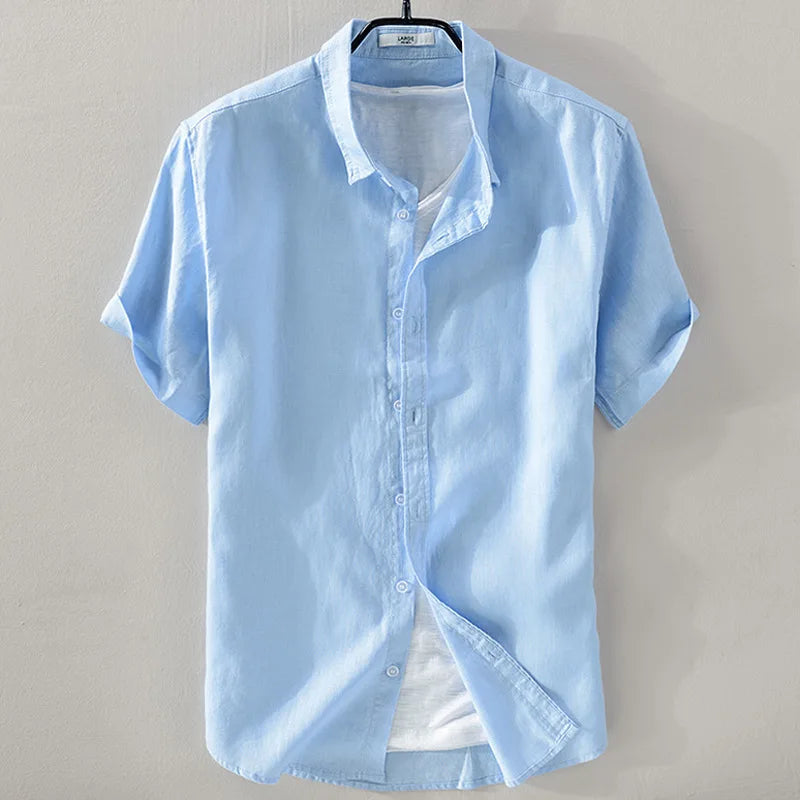 Elegantes Herrenhemd mit langem Ärmel und italienischem Design – knitterfrei und in schlichter Farbe