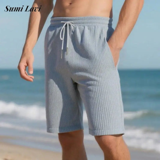 2023 sommer Mode Lose Gerade Herren Shorts Vintage Gestreiften Rippen Cord Shorts Für Männer Täglichen Freizeit Atmungsaktive Shorts