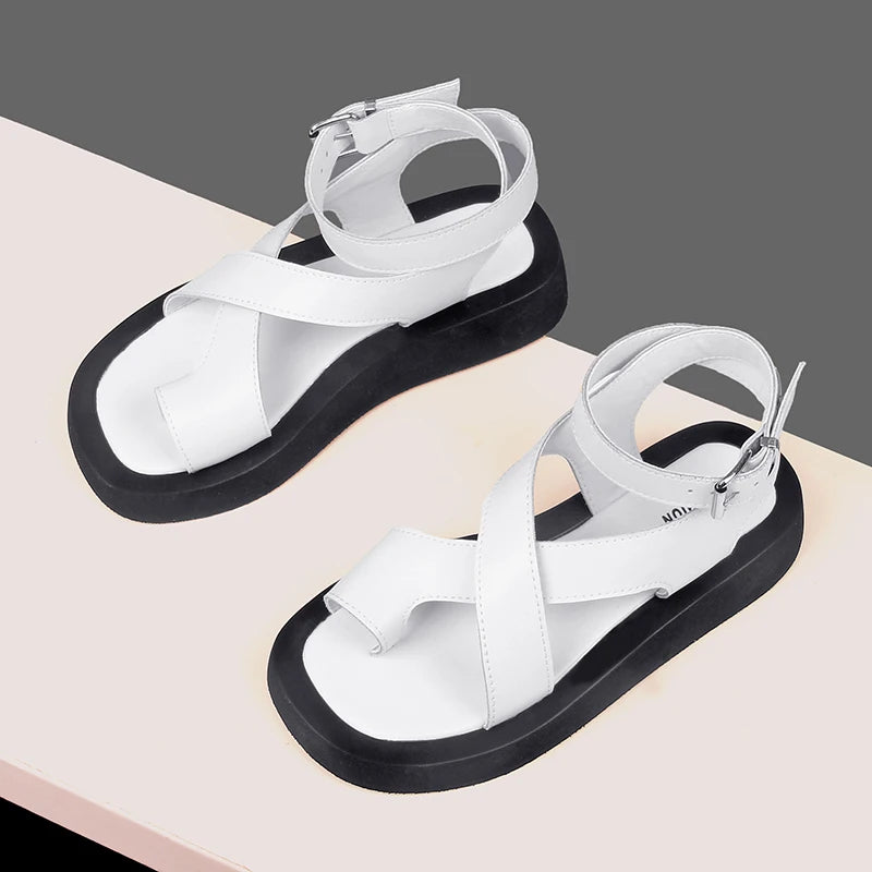 Aiyuqi Frauen Sommers andalen neue echte Leder Damen Sandalen flache Mode Sandalen Frauen
