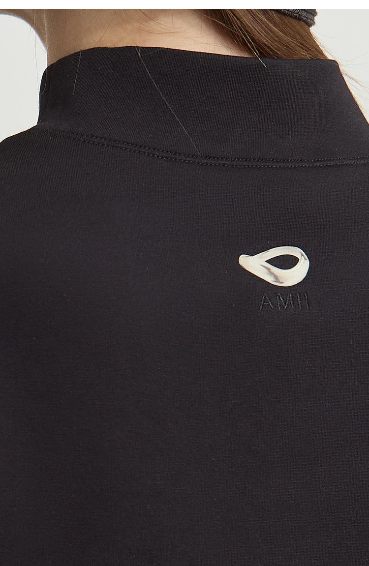 Damen Casual T-Shirt mit Gedrucktem Rollkragen und Kurzarm für den Sommer