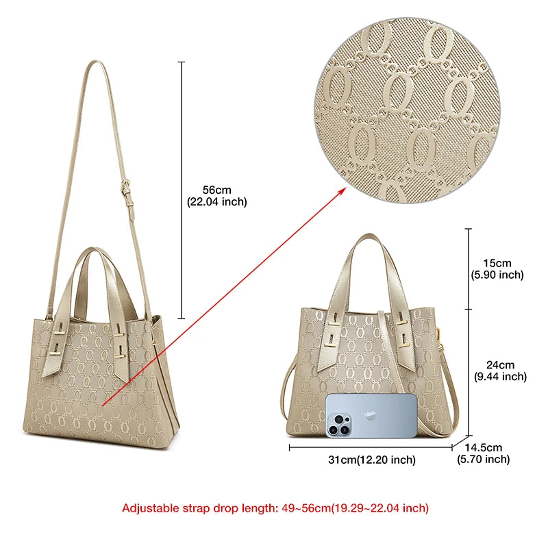 Damen Handtasche aus Split-Leder mit Crossbody Fashion Bags
