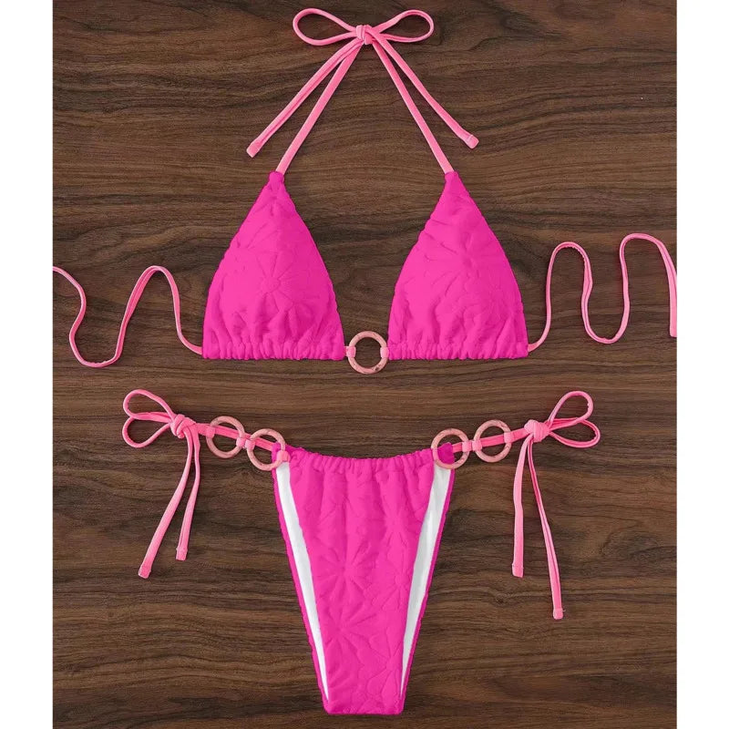 Dreiteiliges Damen-Bikini-Set im brasilianischen Stil – ideal für Strand und Pool