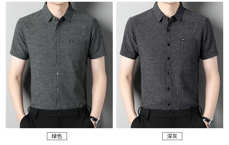 Sommerliches Herren-Kurzarmshirt in Unifarbe – modisches, lässiges Cardigan-Hemd für Jugendliche