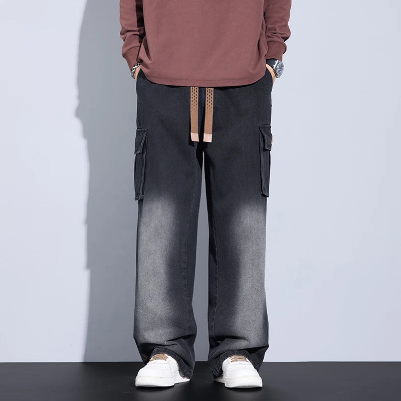 Herren Baggy Jeans im Y2K Cargo Style mit weitem Bein und Taschen