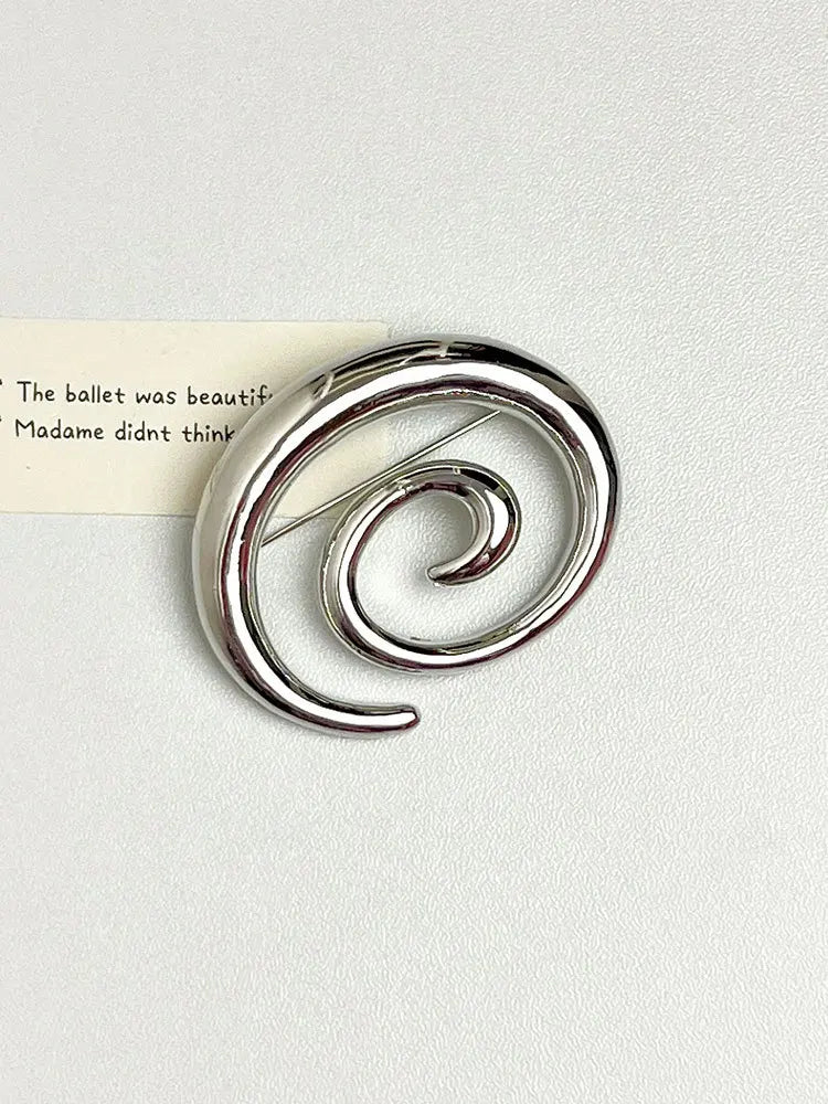 Brosche Spirale Vortex Vergoldet Unregelmäßig Party Corsage Unisex