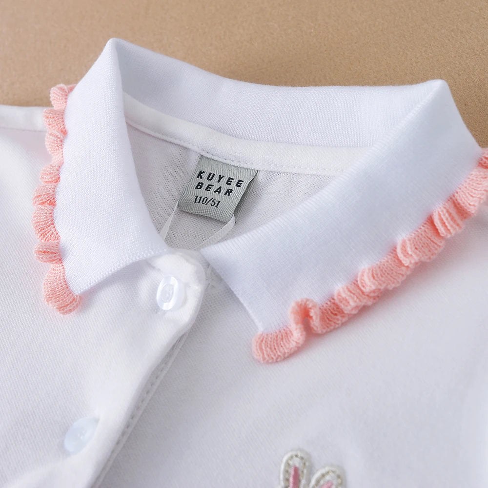3-12 alter Mädchen Polo Sommer Kinder Kurzarm T-shirts 2024 Neue Kinder Drehen Unten Kragen Kleidung Baby Baumwolle tops