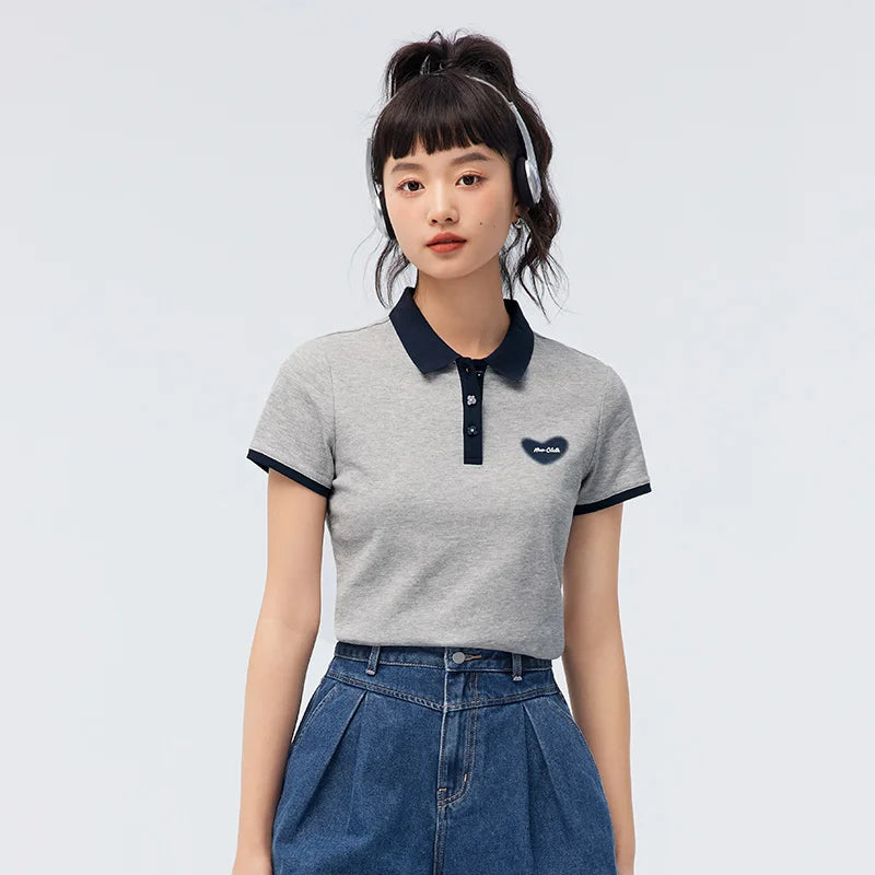 Semir Polo Shirt Frauen cool anti bakteriell schlank süß Stil Sommer neue Farbkontrast Druck Pulloverf Polo