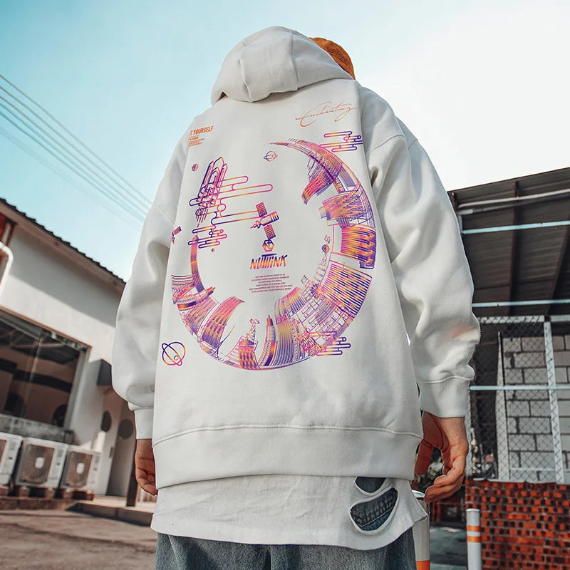 Herren Hoodie im Graffiti-Design mit lässigem Oversize-Schnitt für Hip Hop