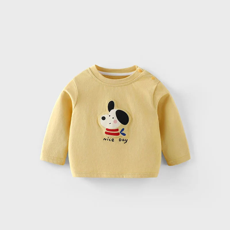 Mädchen T-Shirt im koreanischen Stil mit niedlichem Cartoon-Hundedesign