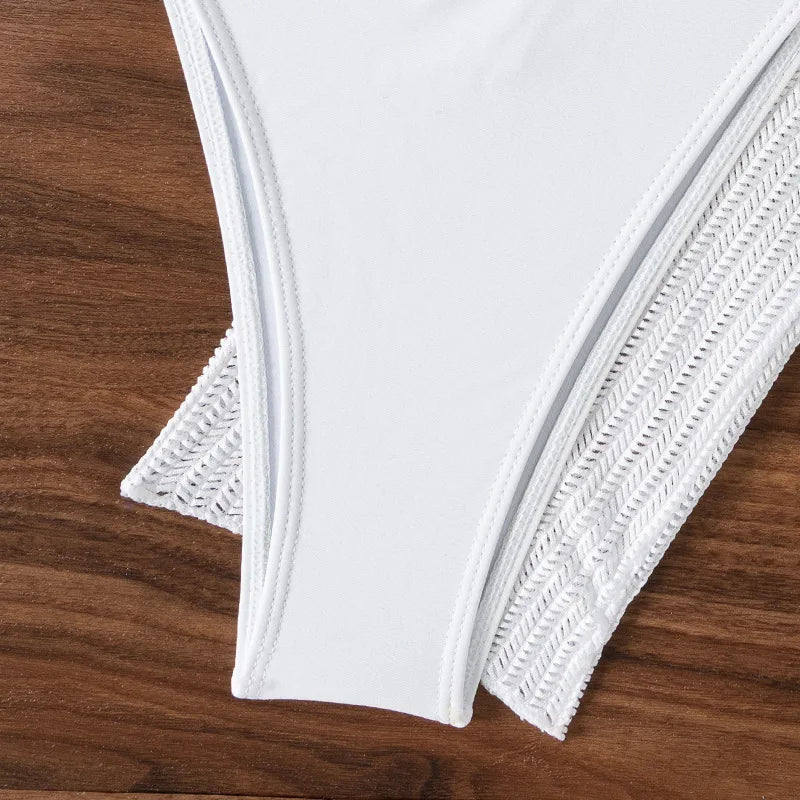 Dreiteiliger Damen-Bikini mit sexy Print und hoch tailliertem Design – ideal für Strand und Pool