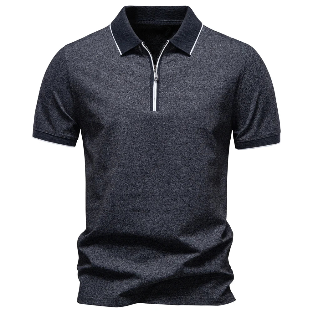 Premium Herren Poloshirt Mit Reißverschluss Für Atmungsaktiven Komfort