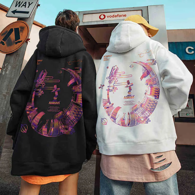 Herren Hoodie im Graffiti-Design mit lässigem Oversize-Schnitt für Hip Hop