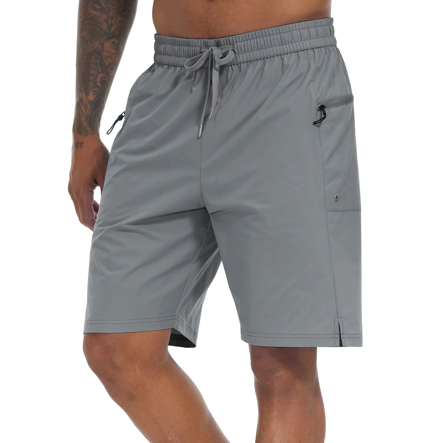 Herren-Badeshorts mit elastischem Bund, Reißverschlusstaschen und Mesh-Futter – schnelltrocknend für den Strand