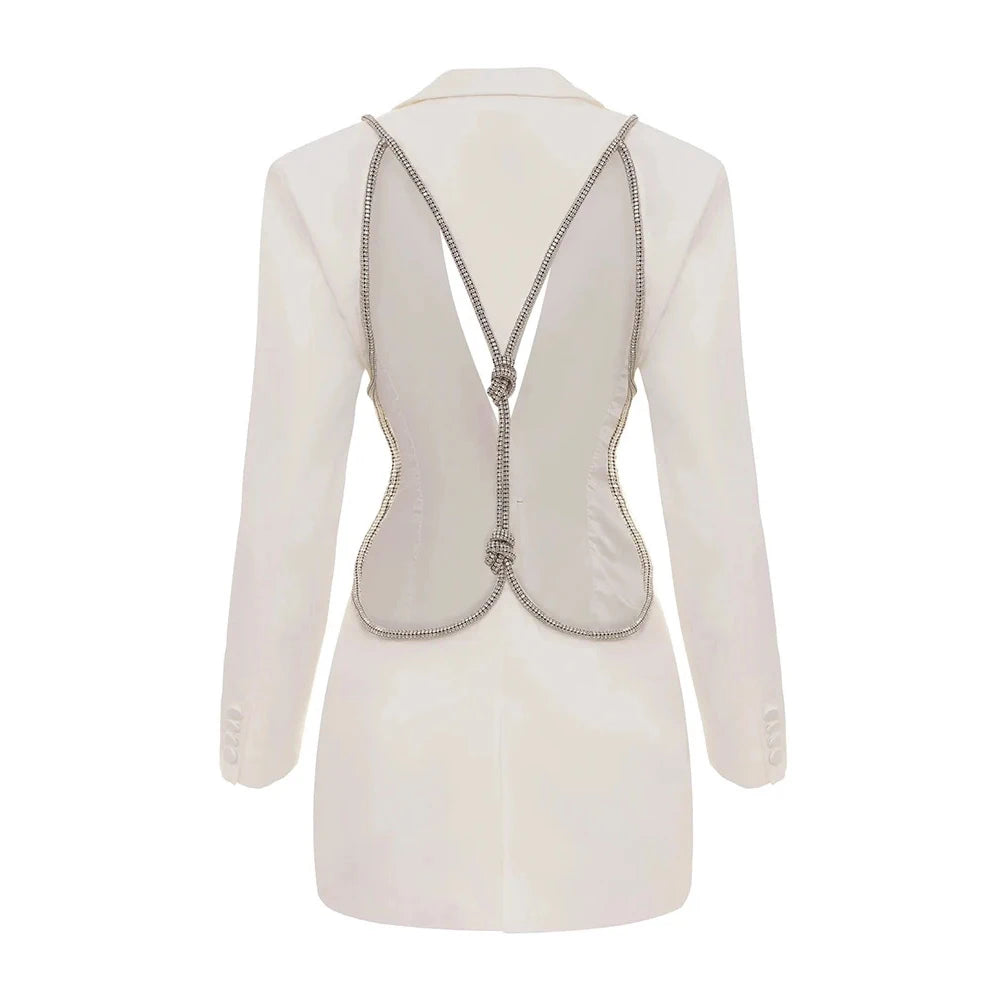 Elegantes Midi-Kleid mit Pailletten und Patchwork, schulterfrei und langärmelig – figurbetontes Design für Damen.