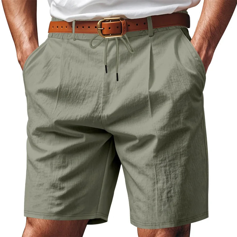 Graue Herren-Fitness-Shorts für Sommer und Training – Bequeme, elastische Dreipunkt-Hose für Laufen und Freizeit