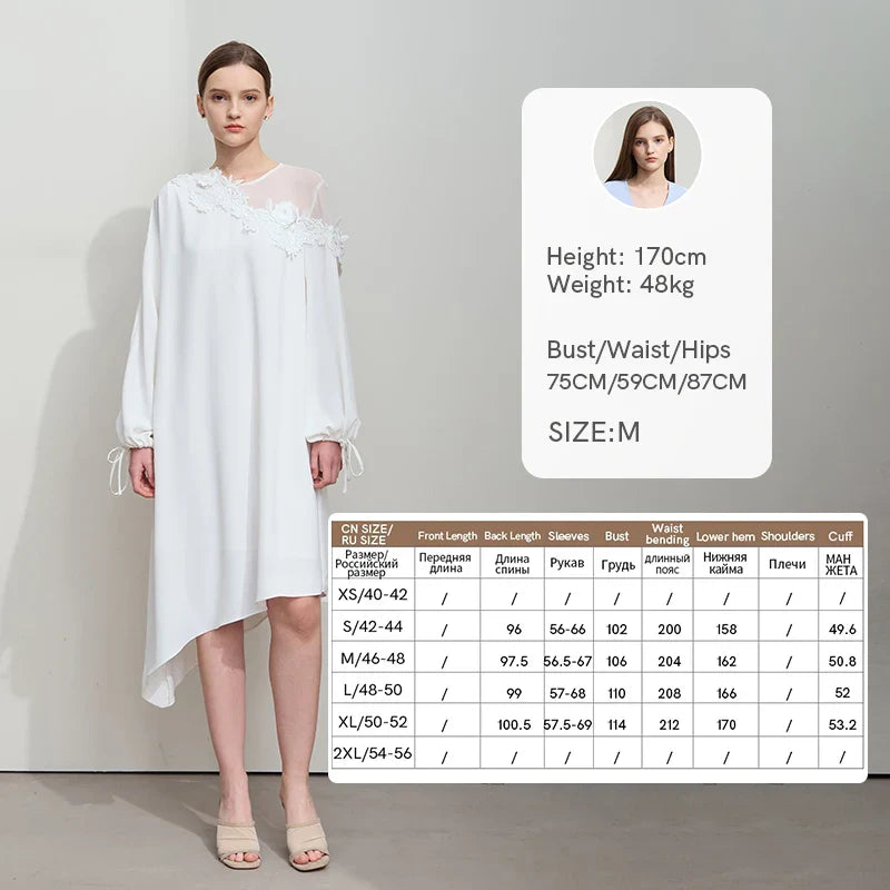 Lässiges Sommerkleid mit kurzen Ärmeln und Rundhalsausschnitt, Spitzen-Details und geradem Schnitt für Damen.