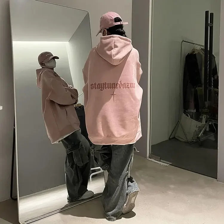 Lässiger Herren-Hoodie mit Rundhalsausschnitt und Vintage-Cartoon-Print – ideal für Herbst und Winter