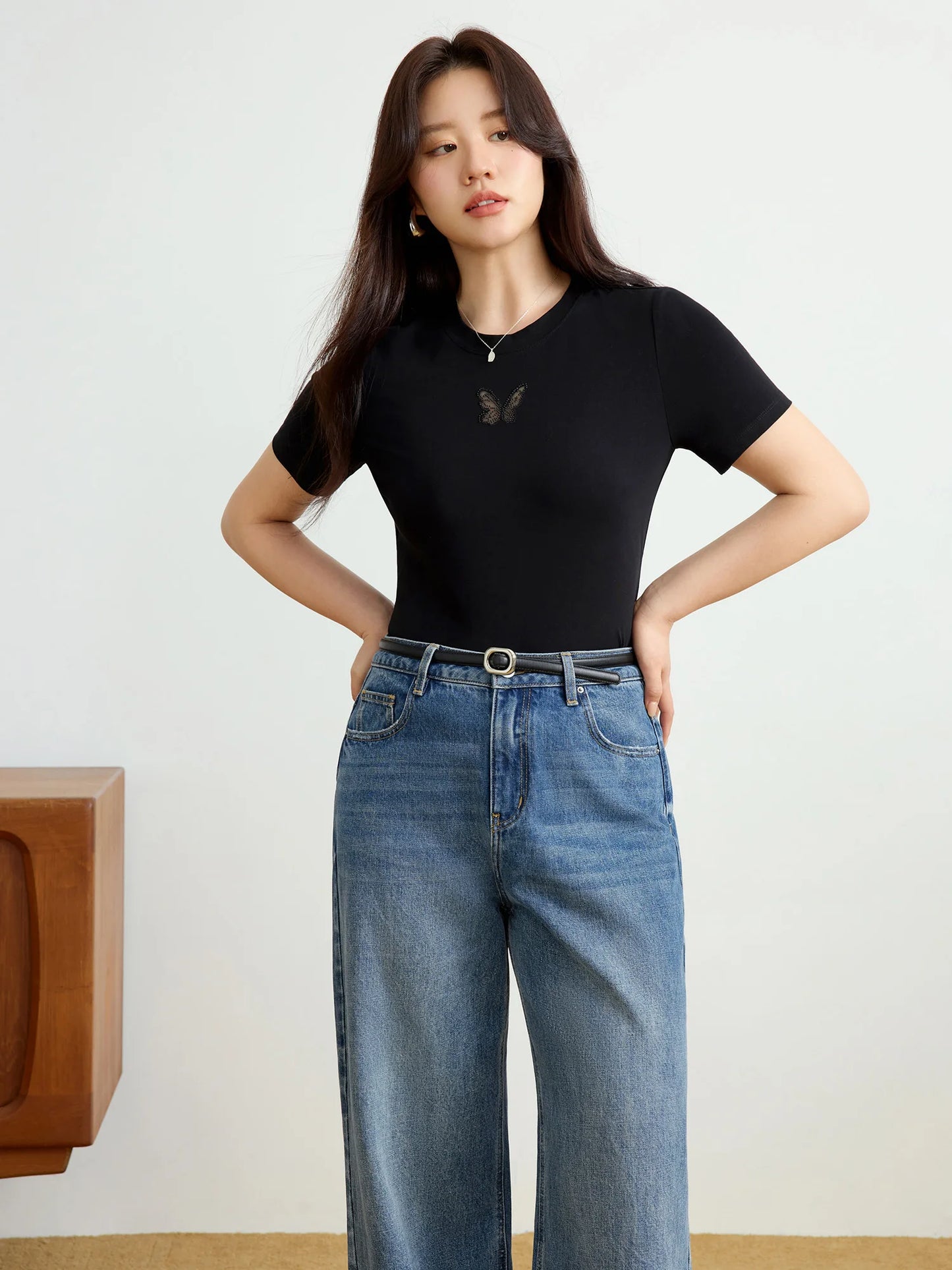 Wickelshirt für Damen in Übergröße mit Perlen und kurzen Ärmeln – Sommerliches, figurbetontes Strickdesign