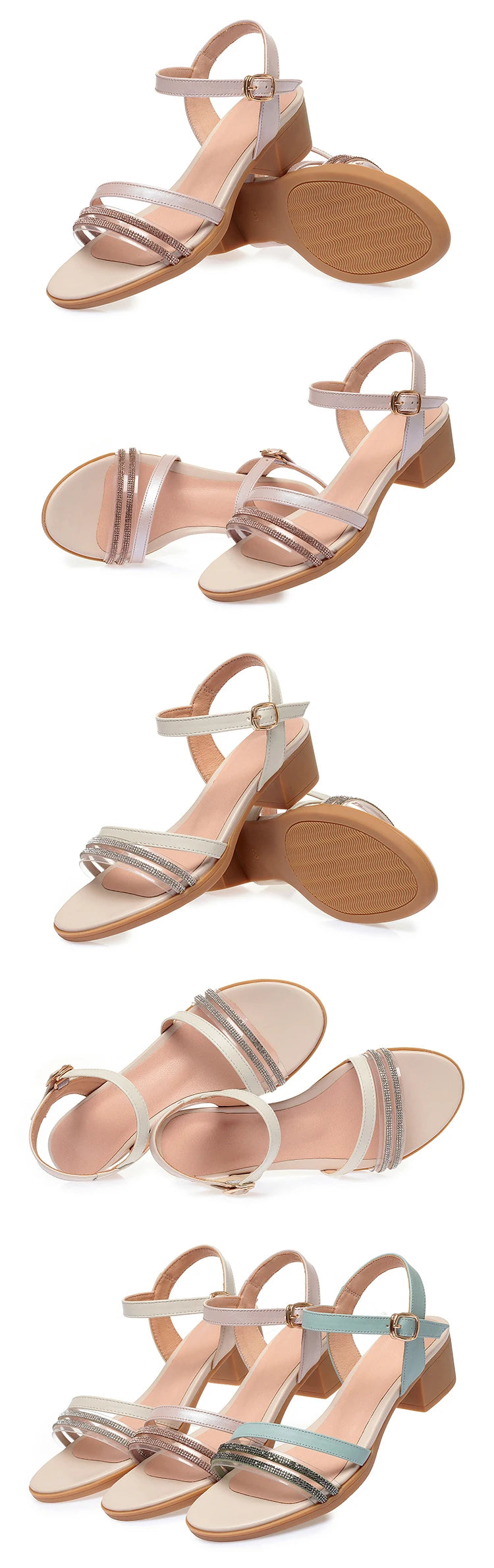 AIYUQI Sandalen Sommer Mädchen Neue Fisch Mund Mode Strass Frauen Sandalen Atmungs Große Größe Frauen Sandalen