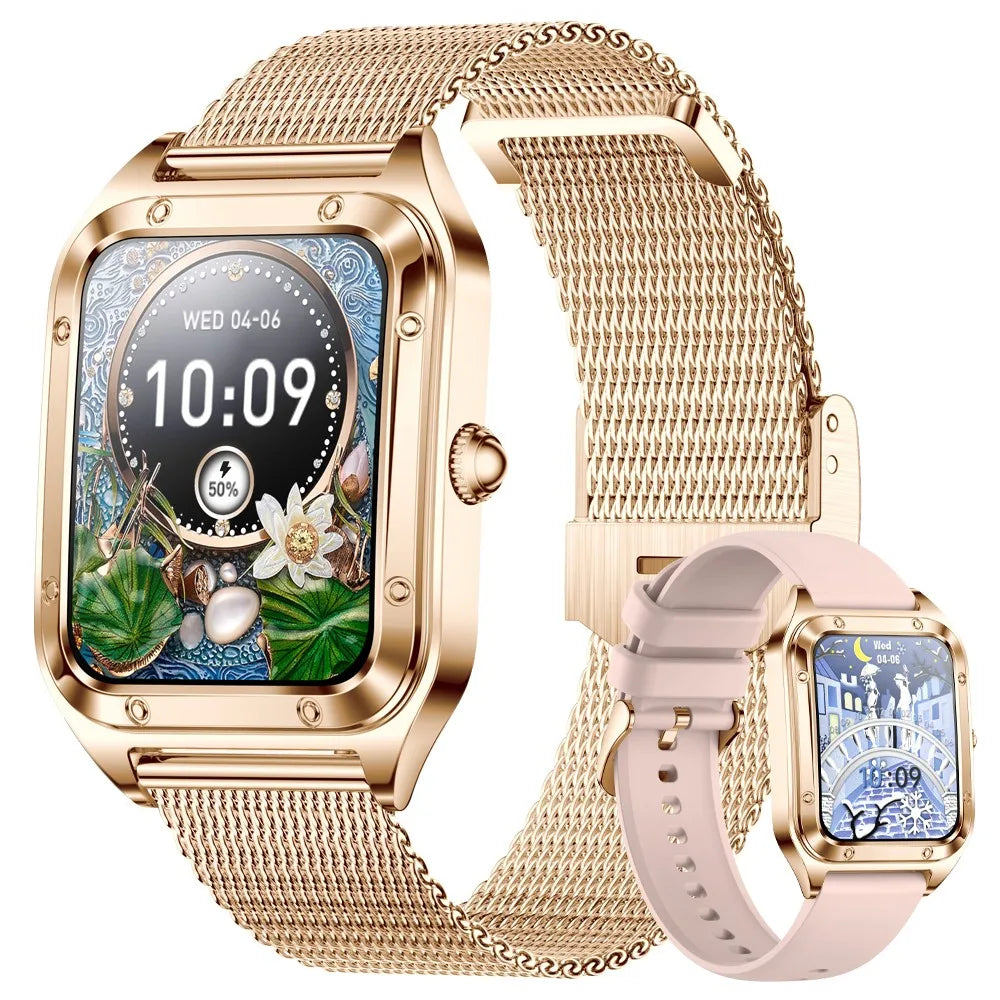 Damen Smartwatch mit 1,57 Zoll Full Touch Screen und Gesundheits-Tracker