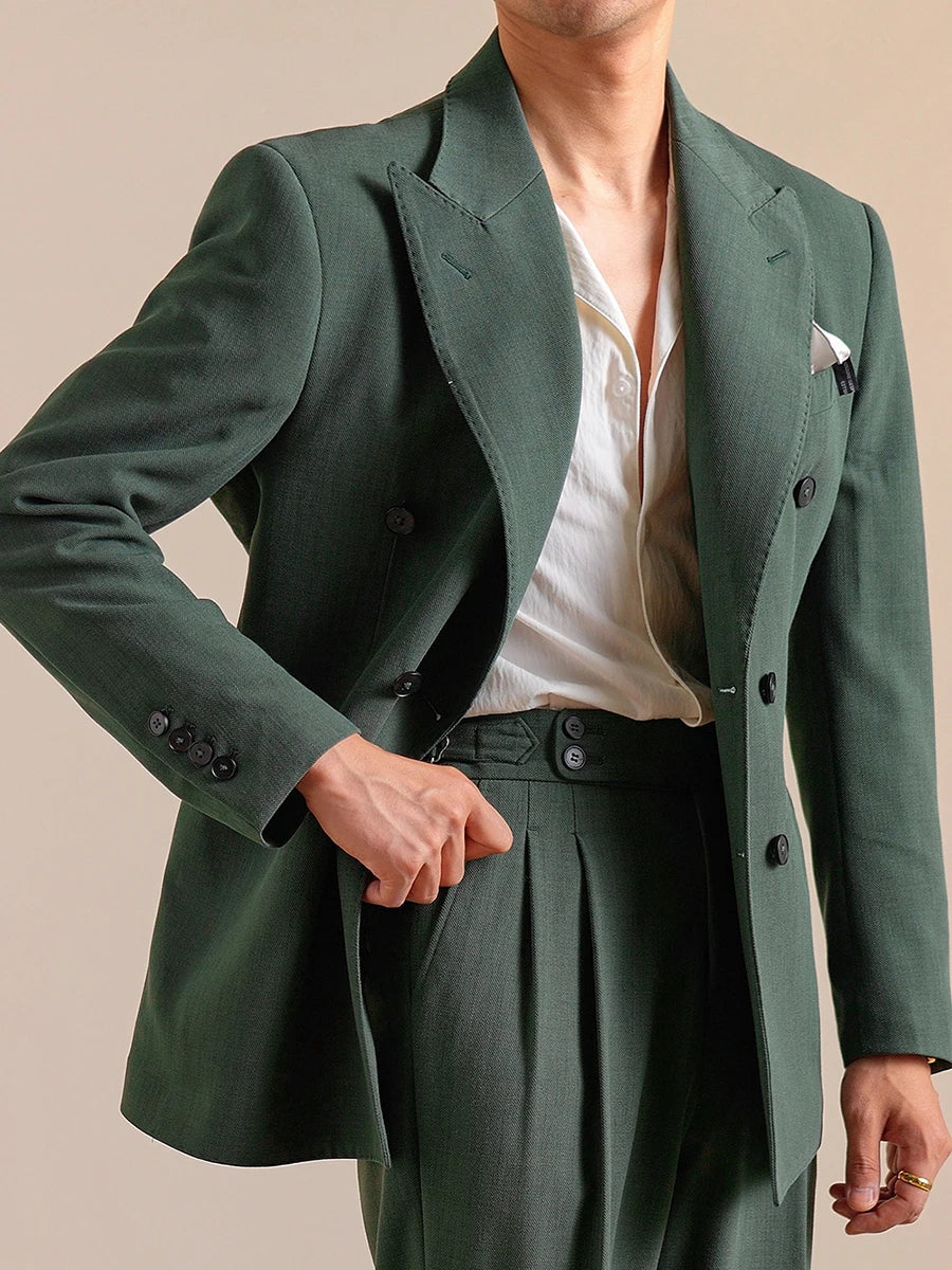 Eleganter Herrenanzug in Slim-Fit mit Blazer, Weste und Hose in Tiefblau – ideal für Hochzeit oder Business.