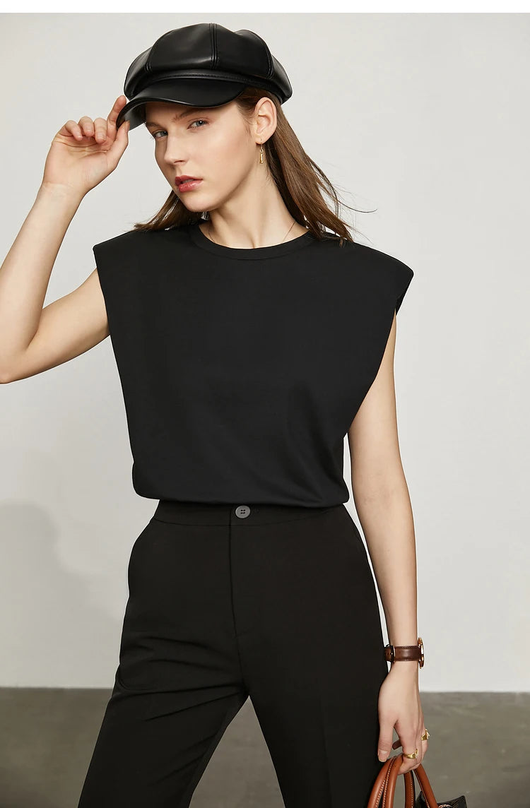 Damen T-Shirt im Retro-Stil mit lockerem Schnitt aus mercerisierter Baumwolle
