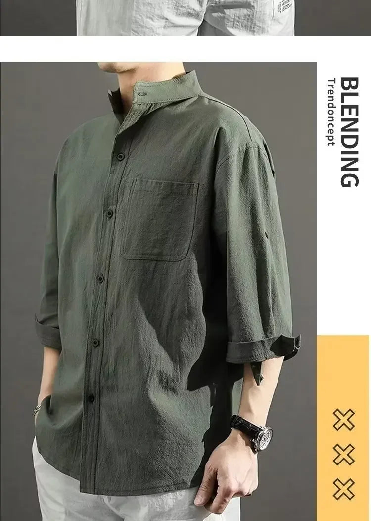 Lässiges Herren-Langarmshirt mit digitalem Farbverlauf – ideal für den Herbst