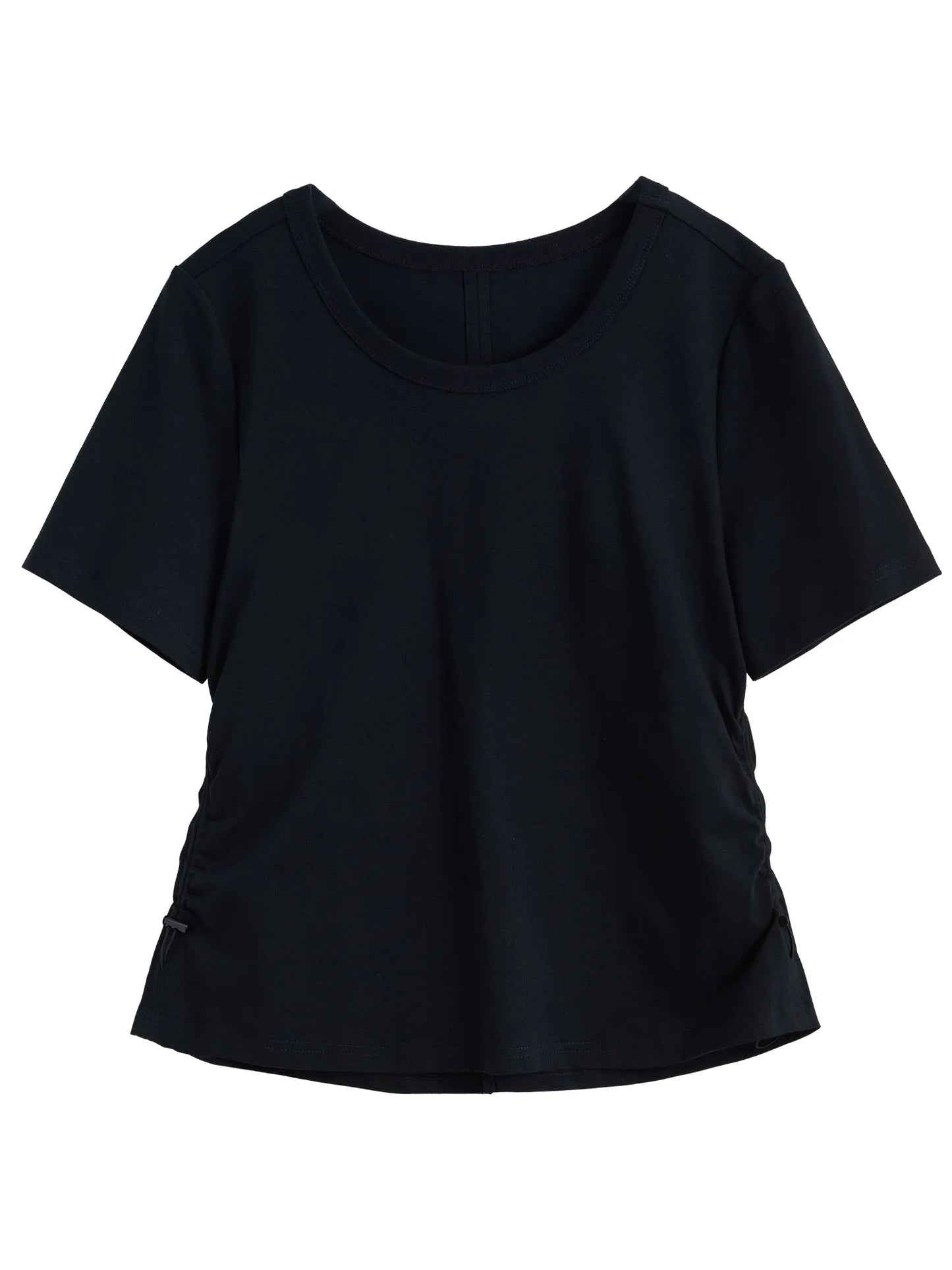 Beiges Damen-T-Shirt mit Rundhalsausschnitt und kontrastierendem Buchstaben-Print – ideal für den Sommer
