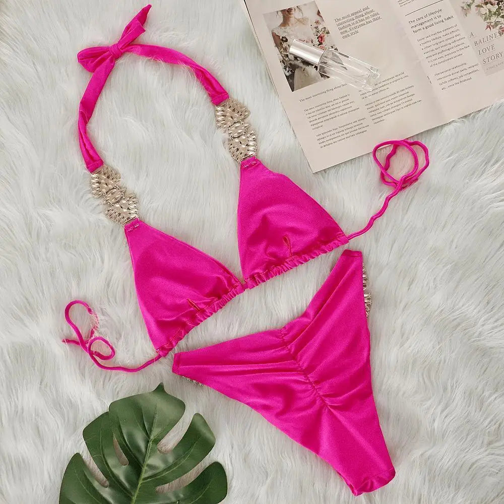 Dreiteiliger Damen-Bikini mit brasilianischem Schnitt – ideal für Strand und Pool