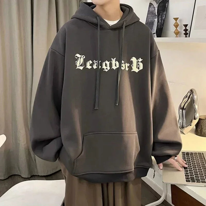 Herren Y2K Hoodie im Hip Hop Stil mit Kapuze und Taschen