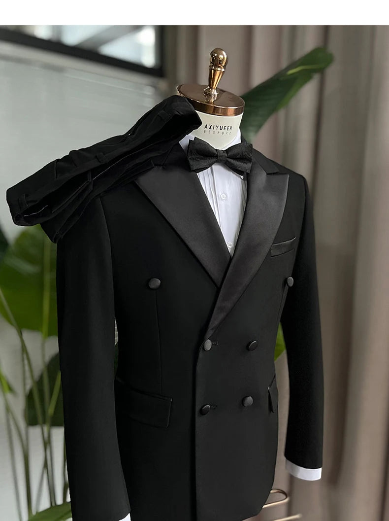 Lange Herren-Anzughose aus 50% Wolle, Slim Fit, tiefblau – ideal für Hochzeit, Büro und Alltag im Herbst und Frühling.