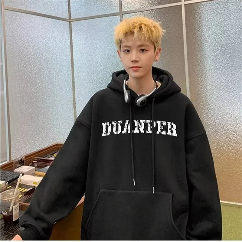 Autumn Goth Letter Printed Pullover Hoodies For Men New in Y2K Streetwear Fashion Sweatshirts Hip Hop Cotton Hoodie Tracksuit