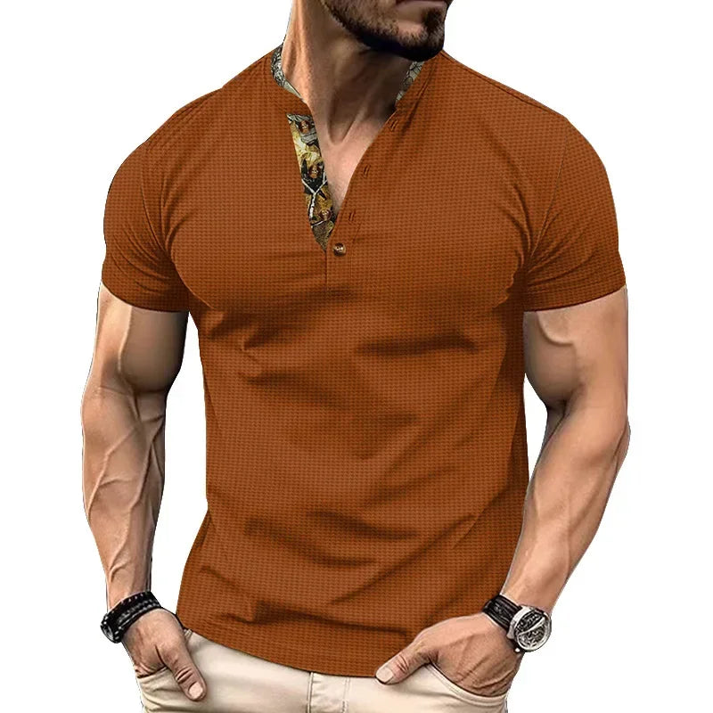 Herren-Polo-T-Shirt mit kurzen Ärmeln und Knopfleiste – große Größen, ideal für den Sommer