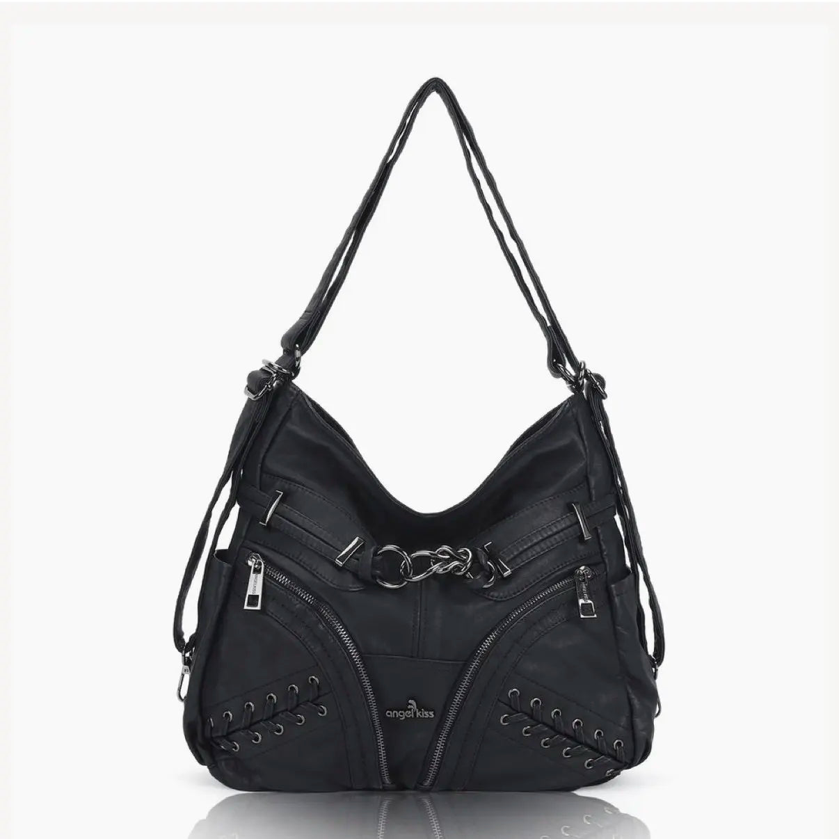 Damen-Schultertasche aus PU mit Mehrfachfächern und verstellbarem Schulterriemen Top-Handle-Design