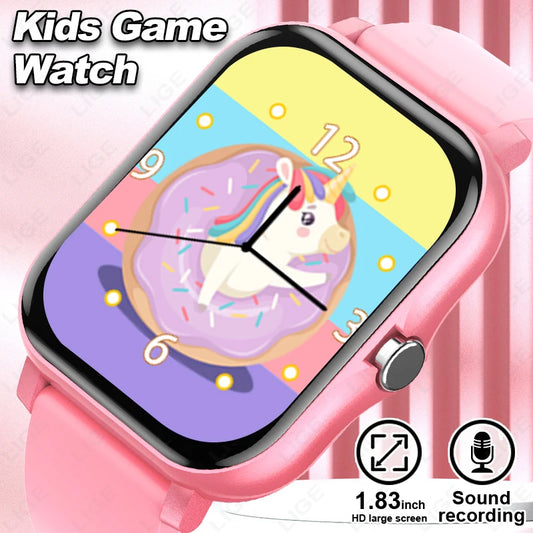 LIGE Kinder-Smartwatch für Mädchen und Jungen, Smartwatch im Alter von 3–12 Jahren, Lernspiel für Kinder, Tonaufzeichnung, Audio-Märchenbuch, Kinderuhr