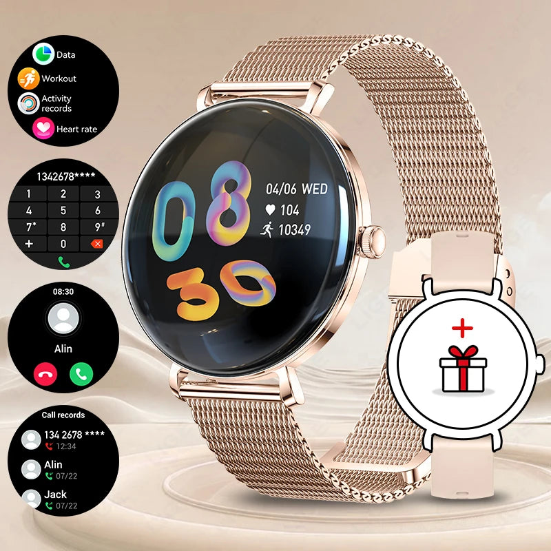 Damen Smartwatch mit 1,43 Zoll AMOLED Display und Herzfrequenzmonitor