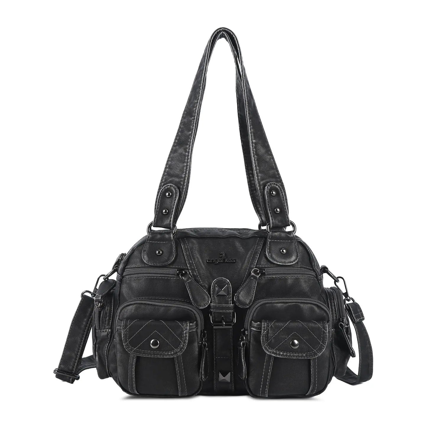 Damen-Umhängetasche Vintage-Stil mit Mehrfachfächern für Alltag und Freizeit Schultertasche