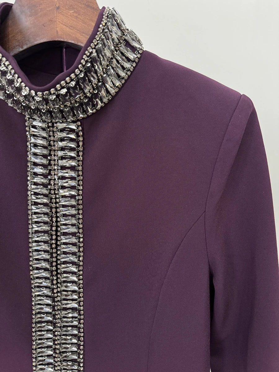 Damen-Jacke mit Kontrastfarben, Cowboy-Print und Patchwork-Design, Reverskragen und langen Ärmeln, einreihig.