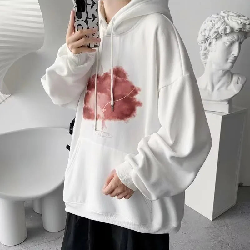 Herbst Hip Hop Übergroßen Pullover Hoodies Für Männer Goth Harajuku Wolke Grafik Mit Kapuze Sweatshirts Y2K Vintage Streetwear Hoody