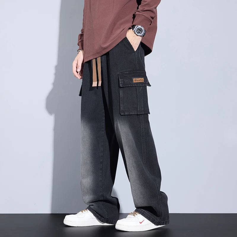 Herren Baggy Jeans im Y2K Cargo Style mit weitem Bein und Taschen
