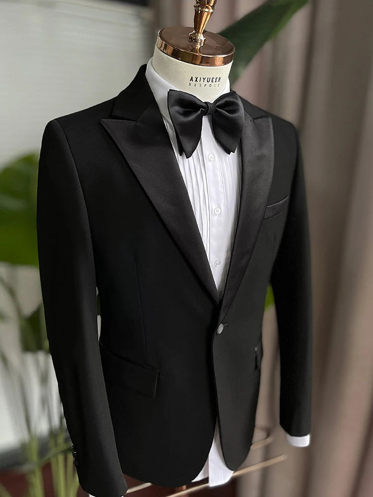 Lange Herren-Anzughose aus 50% Wolle, Slim Fit, tiefblau – ideal für Hochzeit, Büro und Alltag im Herbst und Frühling.