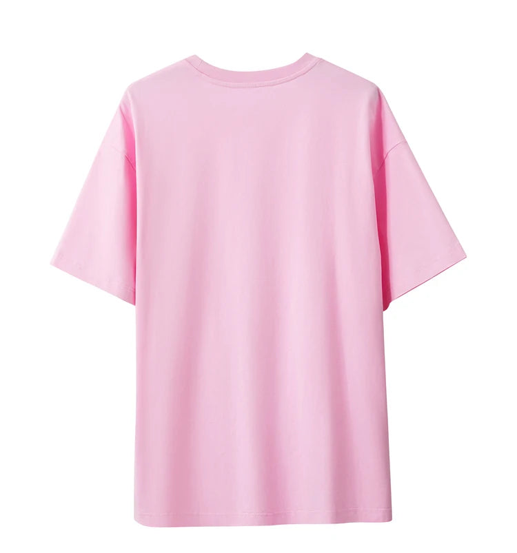 Damen T-Shirts im Minimalismus-Stil mit abstraktem Druck aus Baumwolle