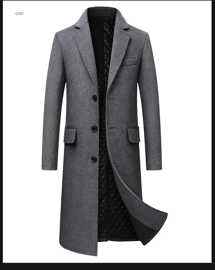Hochwertiger Wollmantel für Herren – Boutique-Design