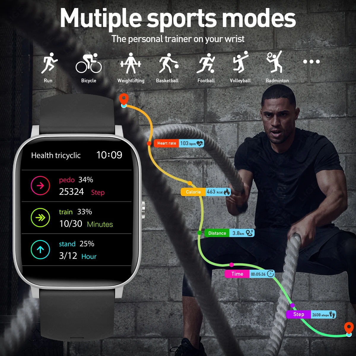 LIGE Voice Calling Smart Watch Ultra 1,85" HD-Bildschirm Schlafgesundheitsmonitor Sport DIY Zifferblätter Smartwatch Wasserdichte Uhren