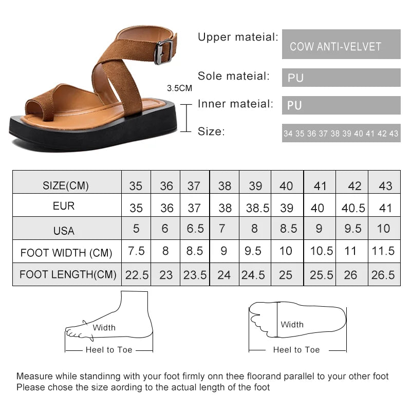 AIYUQI Sandalen für Damen, große Größe, Clip-Zehen, modisch, 2025, neue römische Damen-Sommersandalen, Wildleder, echtes Leder, Strandsandalen für Damen