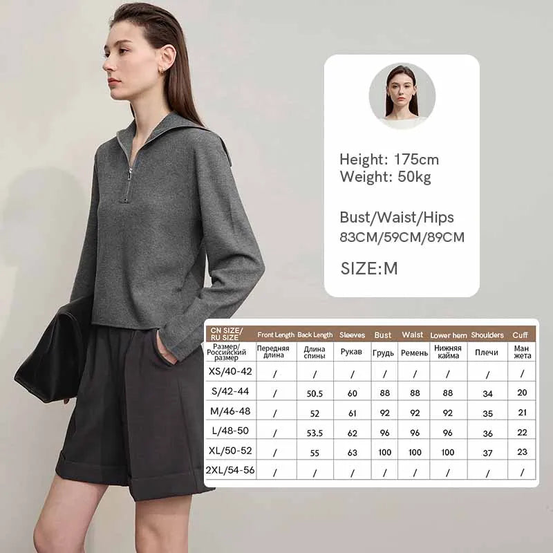 Damen-Rollkragenpullover Wolle gerade einfarbig minimalistisch Herbst